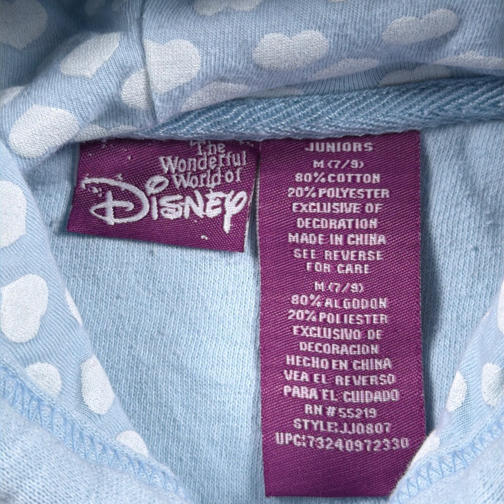 Vintage Disney Eeyore Hoodie Juniors Medium 7/9 Blue Sharing is Caring Graphic - Picture 4 of 11